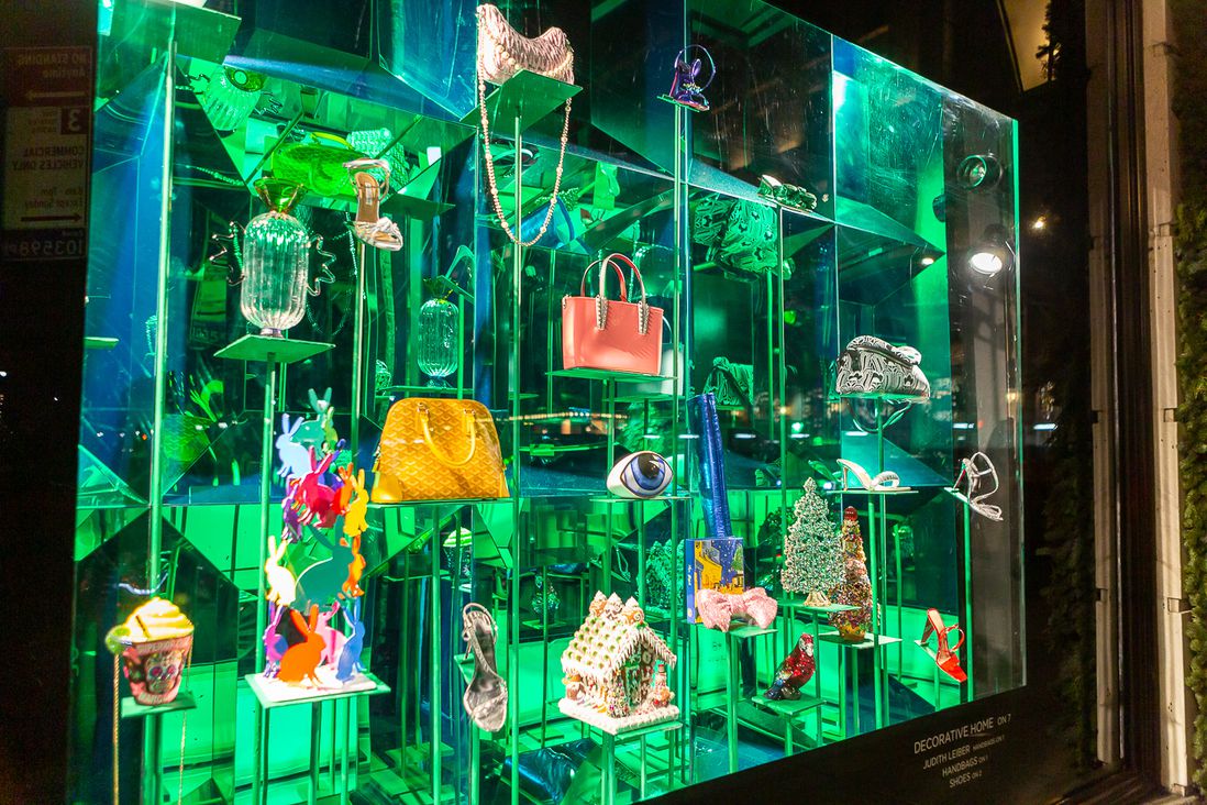 A photo of Bergdorf Goodman 2021 holiday window display
